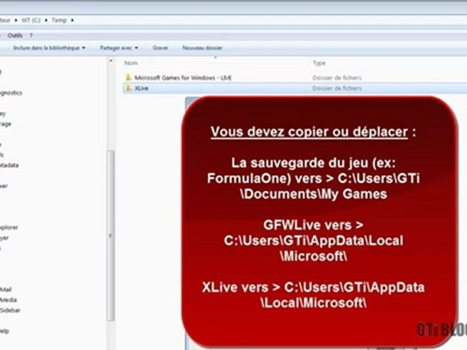 Sauver restaurer un profil local Games for Windows Live