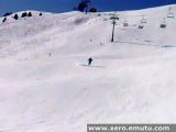 skier creams cameraman