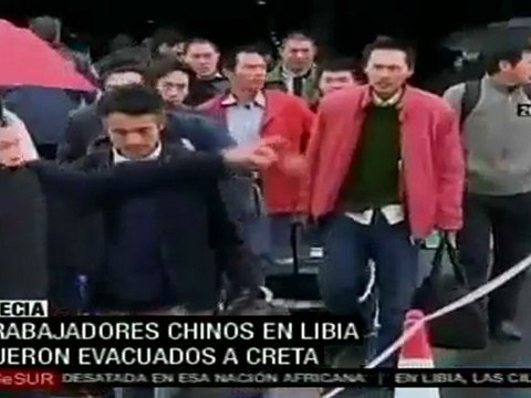 Trabajadores chinos en Libia son evacuados en Creta