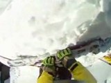 Skier Loses Footing, Falls Down Mountaintop