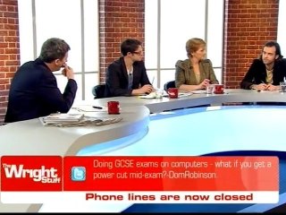 My tweet on The Wright Stuff - Doing GCSE Exams on computers