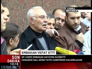 Erbakan'ın vefatından sonra yaptığımız canlı yayından...