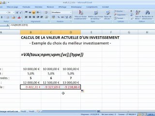 Fonction Va sur Excel