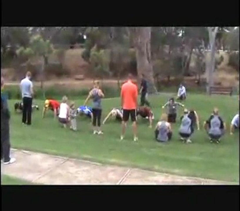Stretching before the push up's for charity