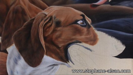 portrait d'un chien - peinture à l'huile.