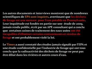 Gaz de shiste - radioactif (New York Times).