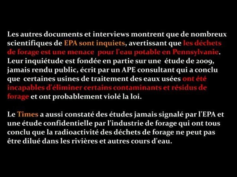 Gaz de shiste - radioactif (New York Times).