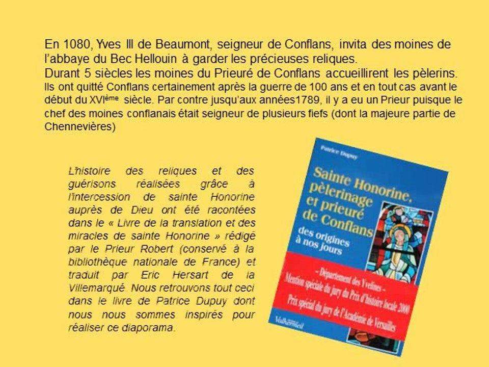 Histoire de sainte Honorine à Conflans