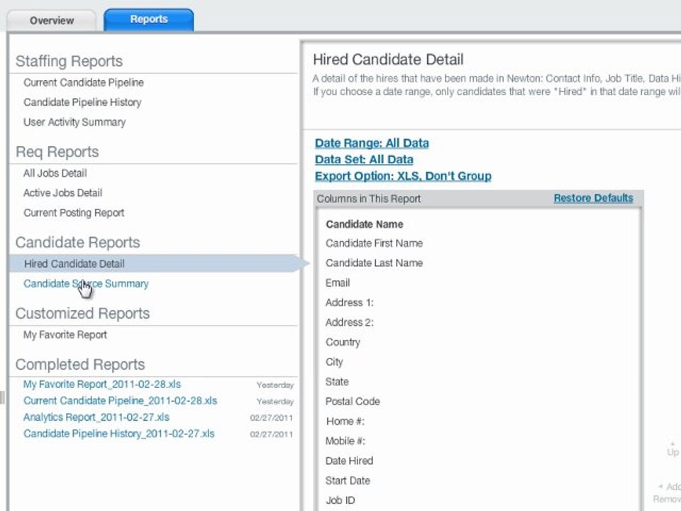 Recruitment Software with Custom Reporting Engine