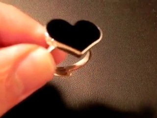 Bague argent massif en forme de coeur