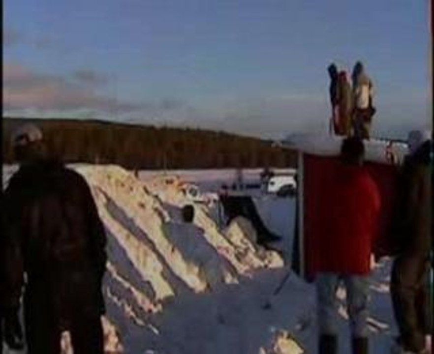 Snowmobile Backflip crash