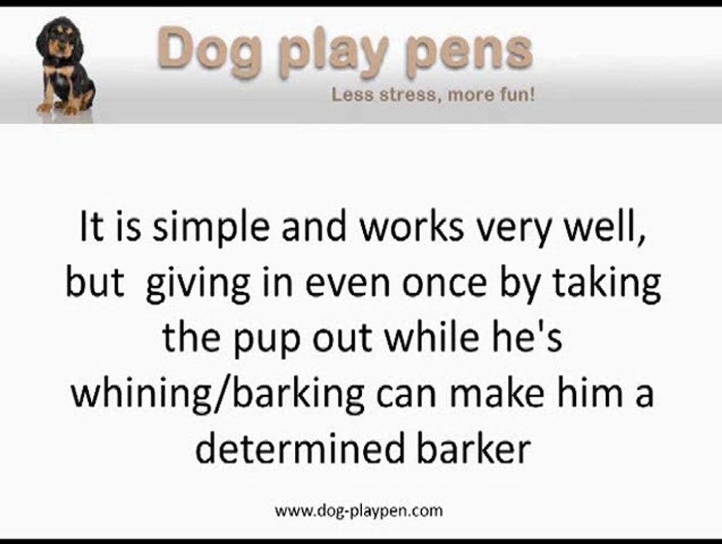 puppy whining in playpen