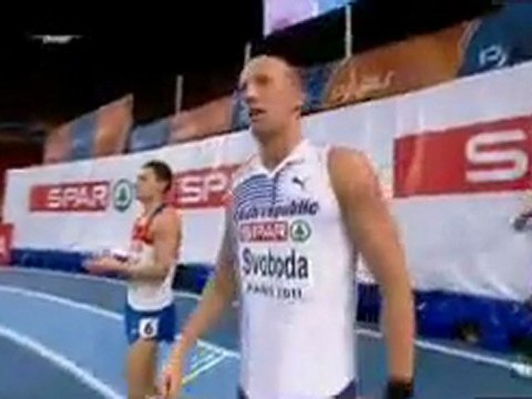 60m haies hommes 3ème demi-finale Bercy 2011 Coco-Villoin