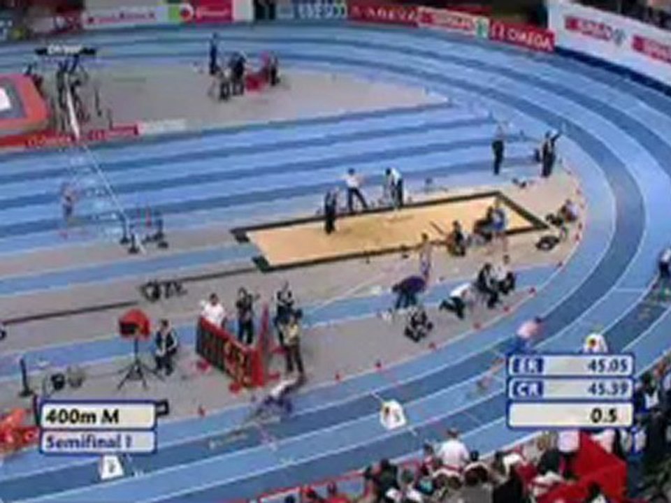 400 mètres Hommes demi-finale 1 Bercy 2011 Leslie Djohne