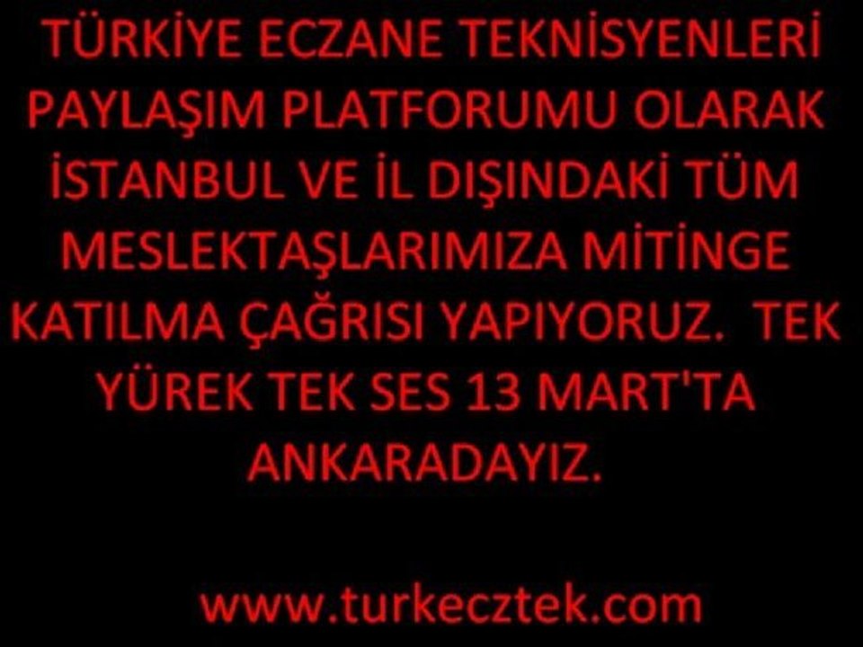 13 mart ankara eczacılar mitingine cağrı