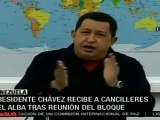 Hugo Chávez, agradeció a los países del ALBA el apoyo a s