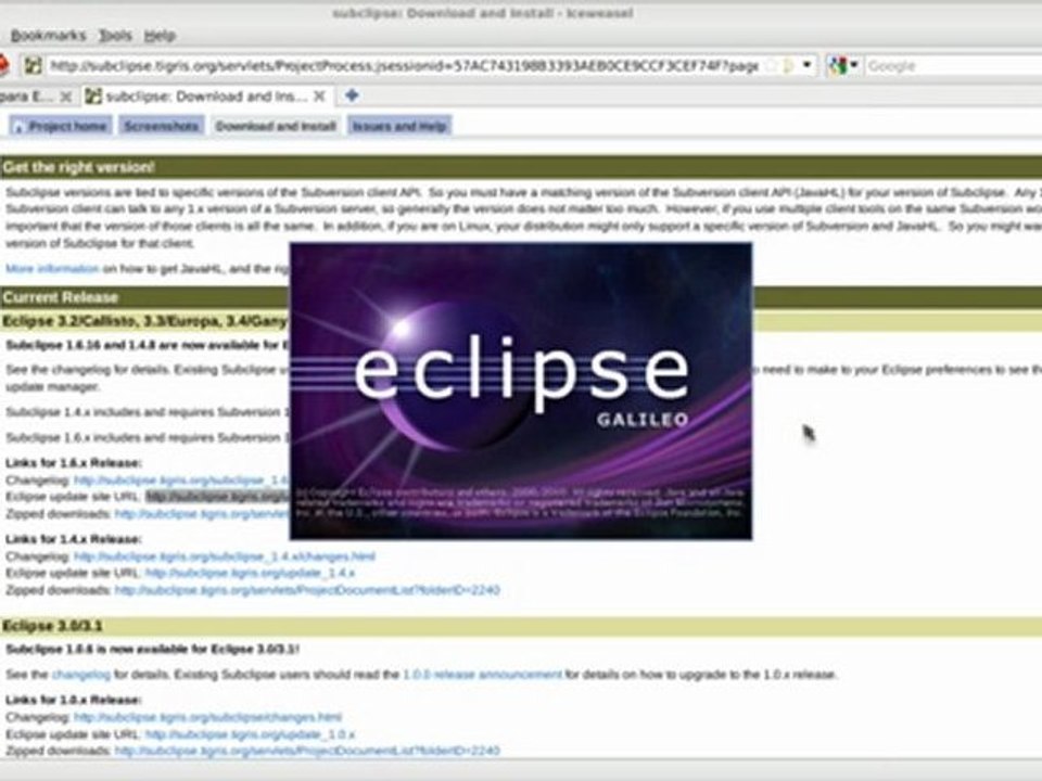 Instalacion de Subclipse en Eclipse
