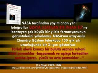 Uzayda oluşan insan eli biçimindeki görüntü....