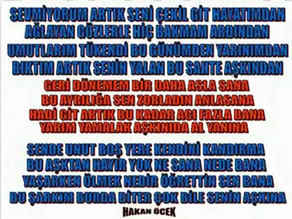 Hakan Öcek & Asemira : Geri Dönemem (2011 Beste)