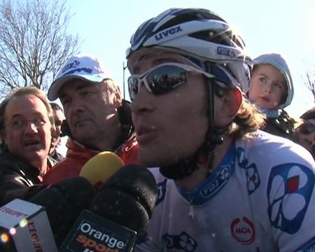 Sport365/ J.Roy à l'arrivée de la 1e étape de Paris-Nice