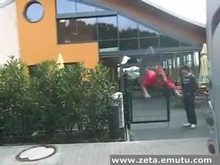 gate parkour jump fail