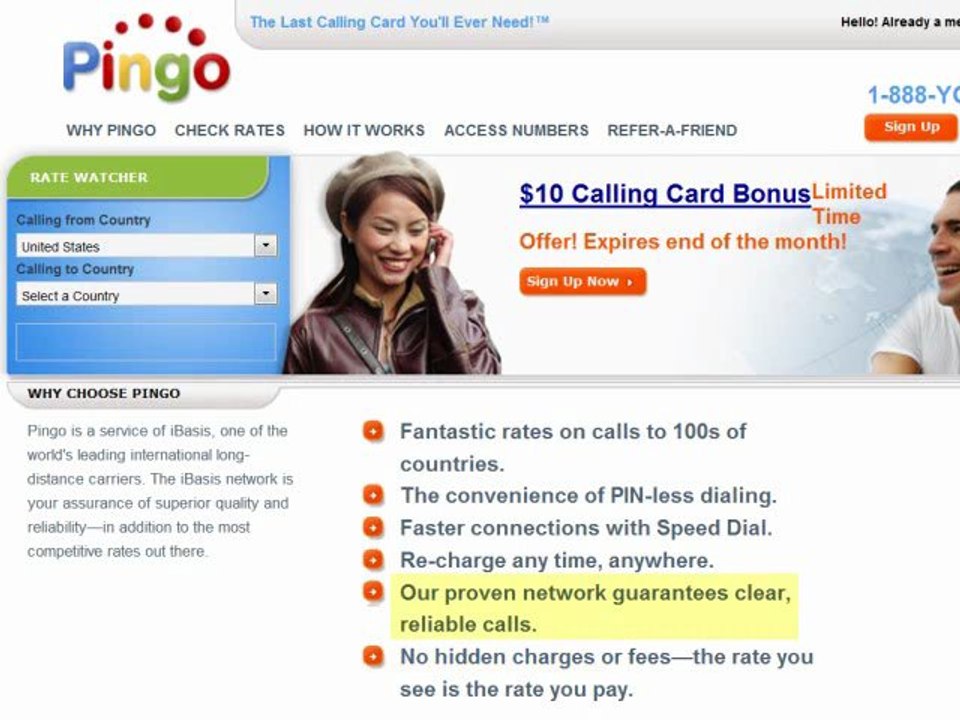 FREE $10 Senegal Calling Card Bonus