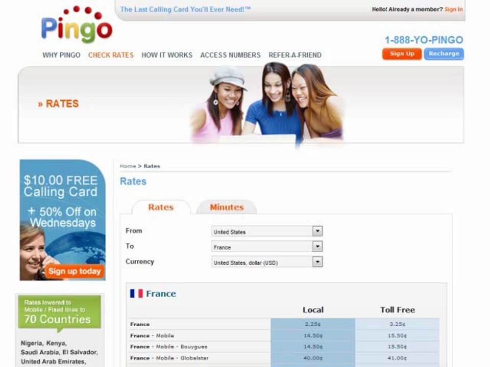 FREE $10 France Calling Card Bonus