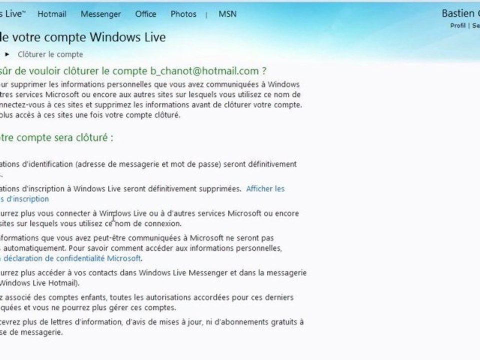 Comment supprimer ou désinstaller un compte msn ?