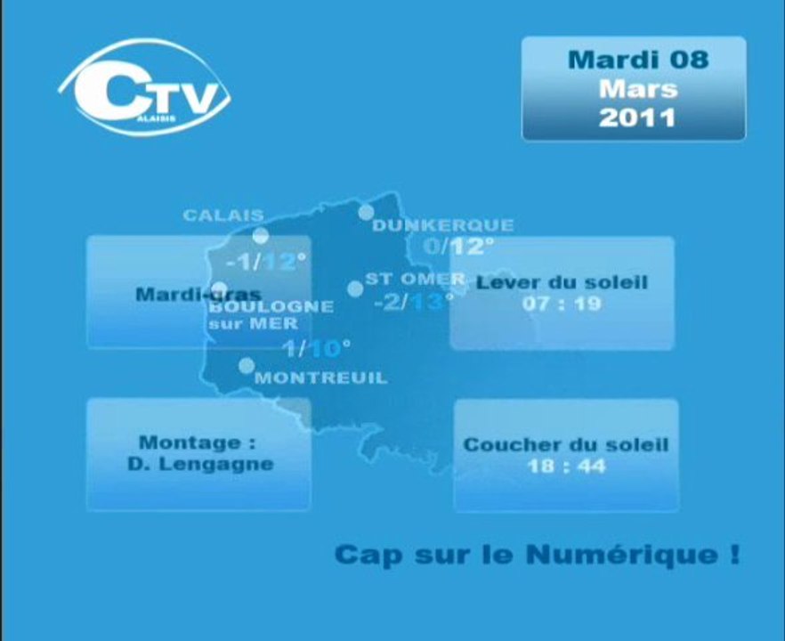 Calaisis TV Météo mardi 080311