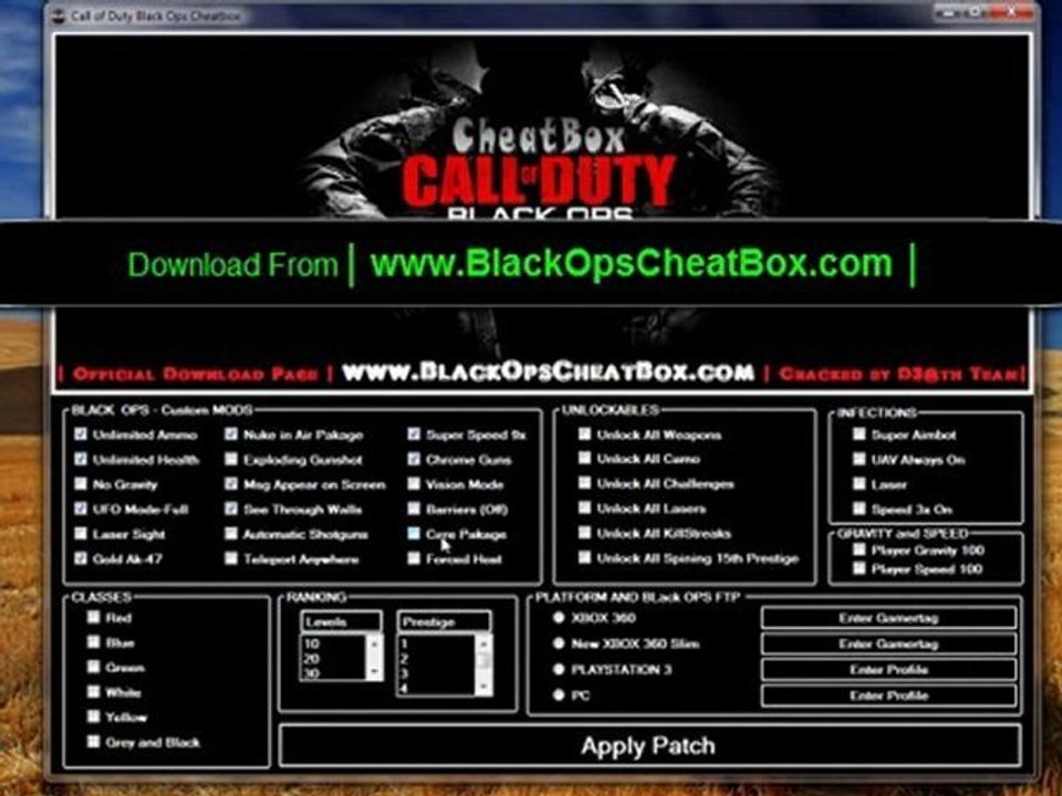 Black Ops CheatBox By D3@thteam How to Create 10th Prestige