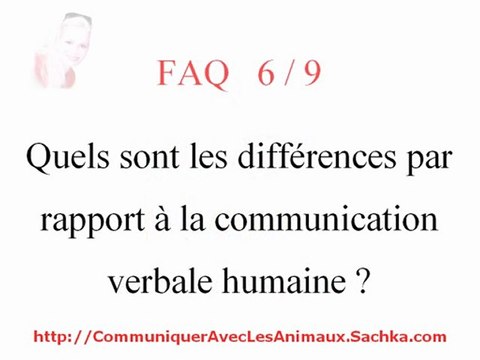 Communication animale - communication verbale Sachka FAQ 6/9