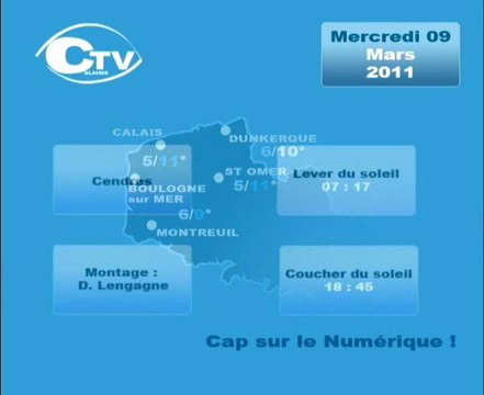 Calaisis TV Météo mercredi 090311