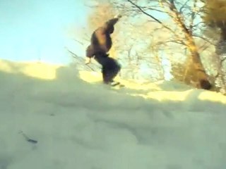 SNOWSKATING on a regular skateboard deck.