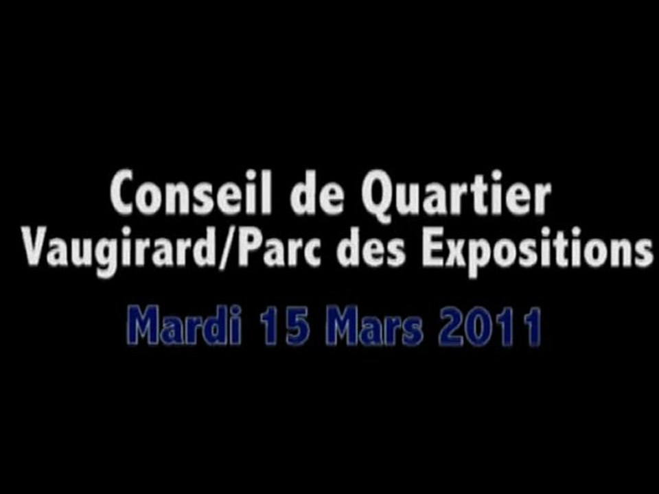 Conseil de Quartier Vaugirard/Parc des Expositions 15/03/11
