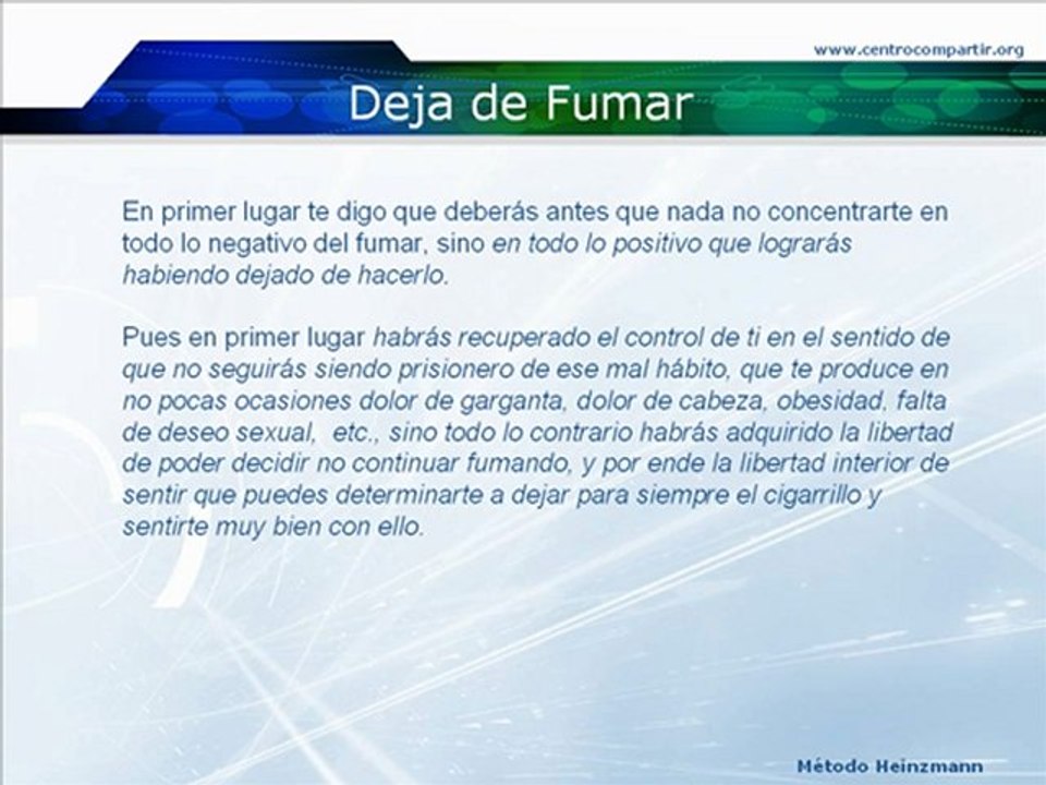 Dejar de Fumar, Tratamiento de Adicción al Tabaco