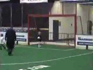 Little girl scores own goal