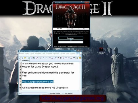 Free Game and Keygen Dragon Age 2 XBOX 360, PS3 and PC