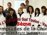 Olympiades de la Chimie - Sédiments en Seyne -à l'Université