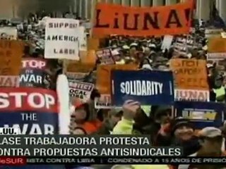 Clase trabajadora protesta contra propuesta antisindical