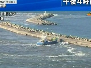 Boats swept away by tsunami