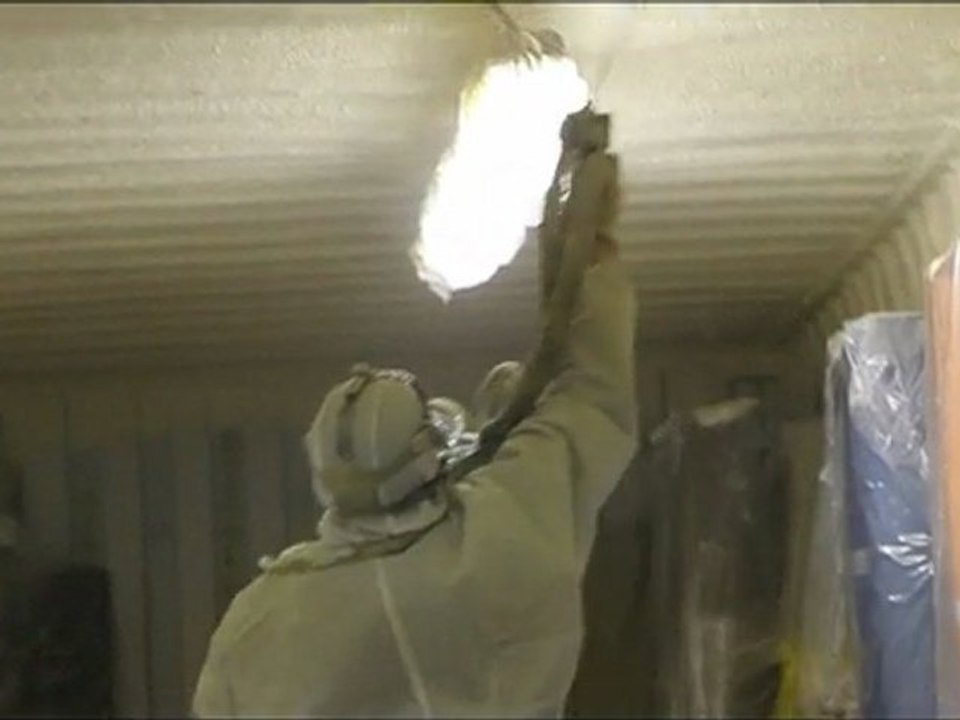Fusion Insulation Spray Foam Closed Cell Foam on Steel Shipp