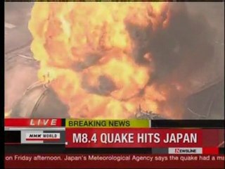 Huge tsunami waves hit Japan
