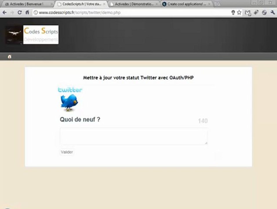 Créer votre application Twitter avec PHP et OAuth