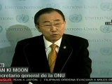 Secretario de la ONU envía condolencias a Japón