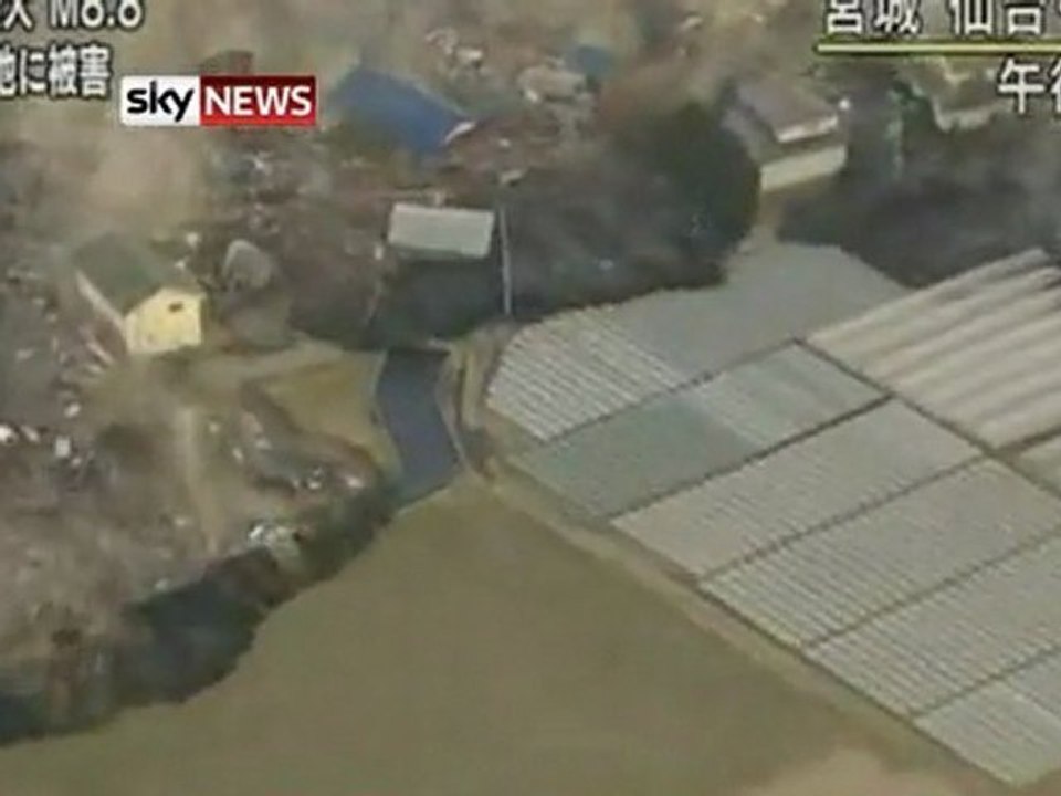Kataklizm w Japonii. Tsunami wdziera się w ląd