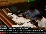 Ecuador deroga estado de excepción