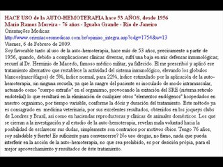 HACE USO de la AUTO-HEMOTERAPIA hace mas de 50 AÑOS