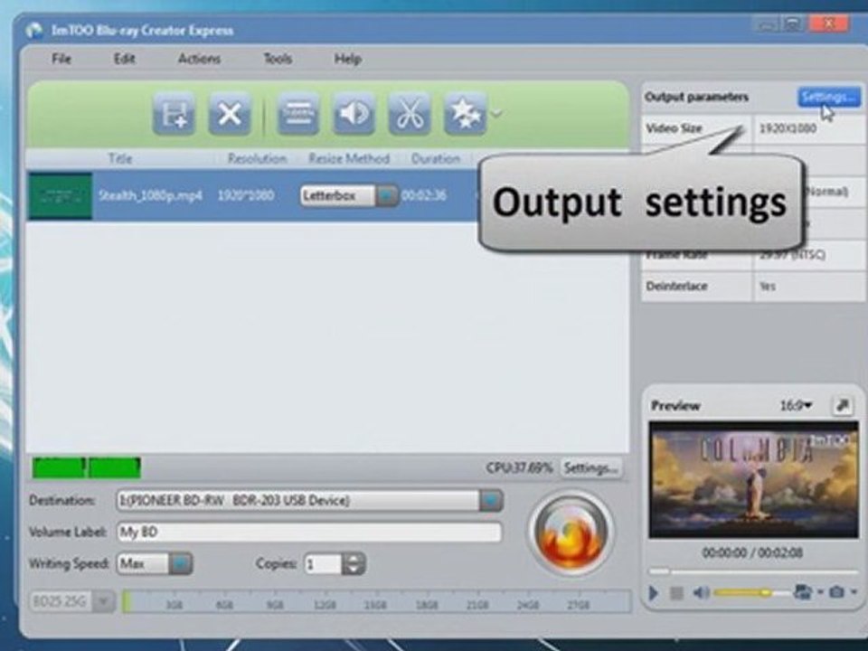 ImTOO Blu-ray Creator Express - Create and burn Blu-ray