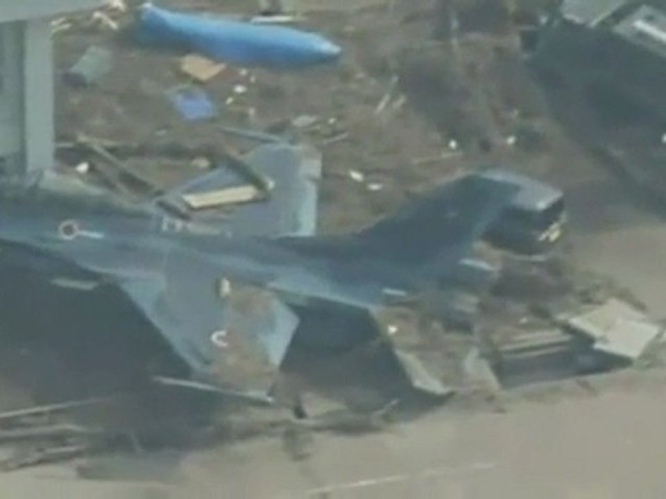 Tsunami jet fighter crashed into a building