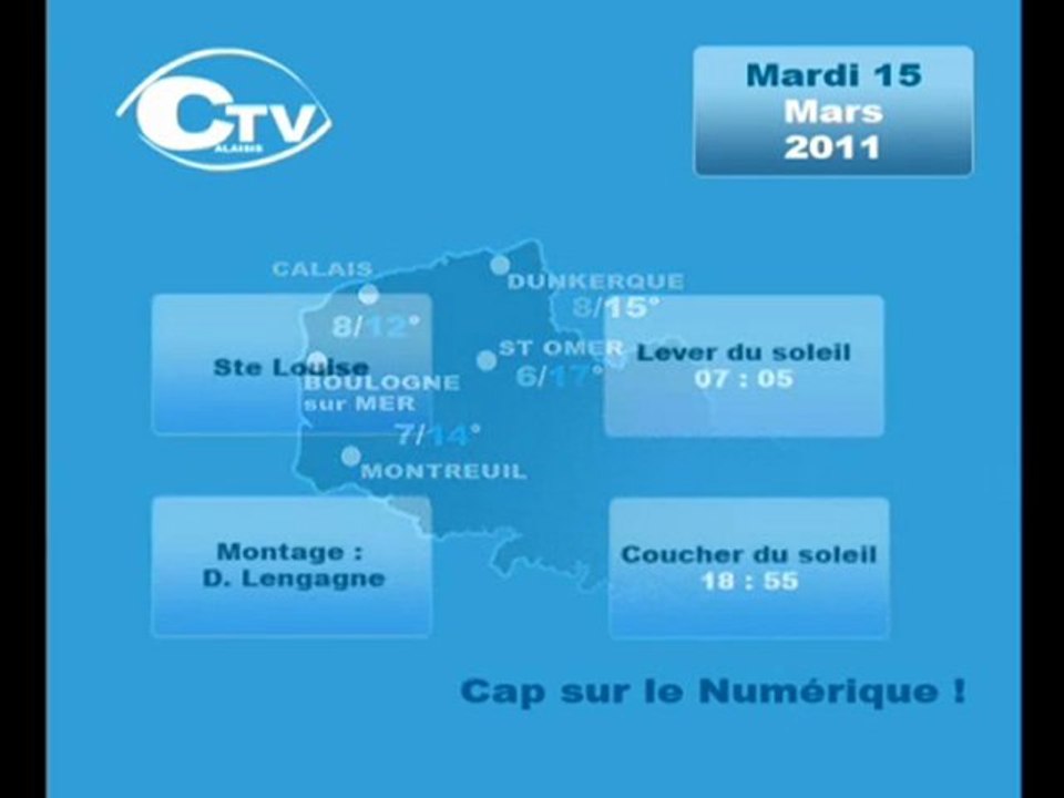 Calaisis TV Météo mardi 150311